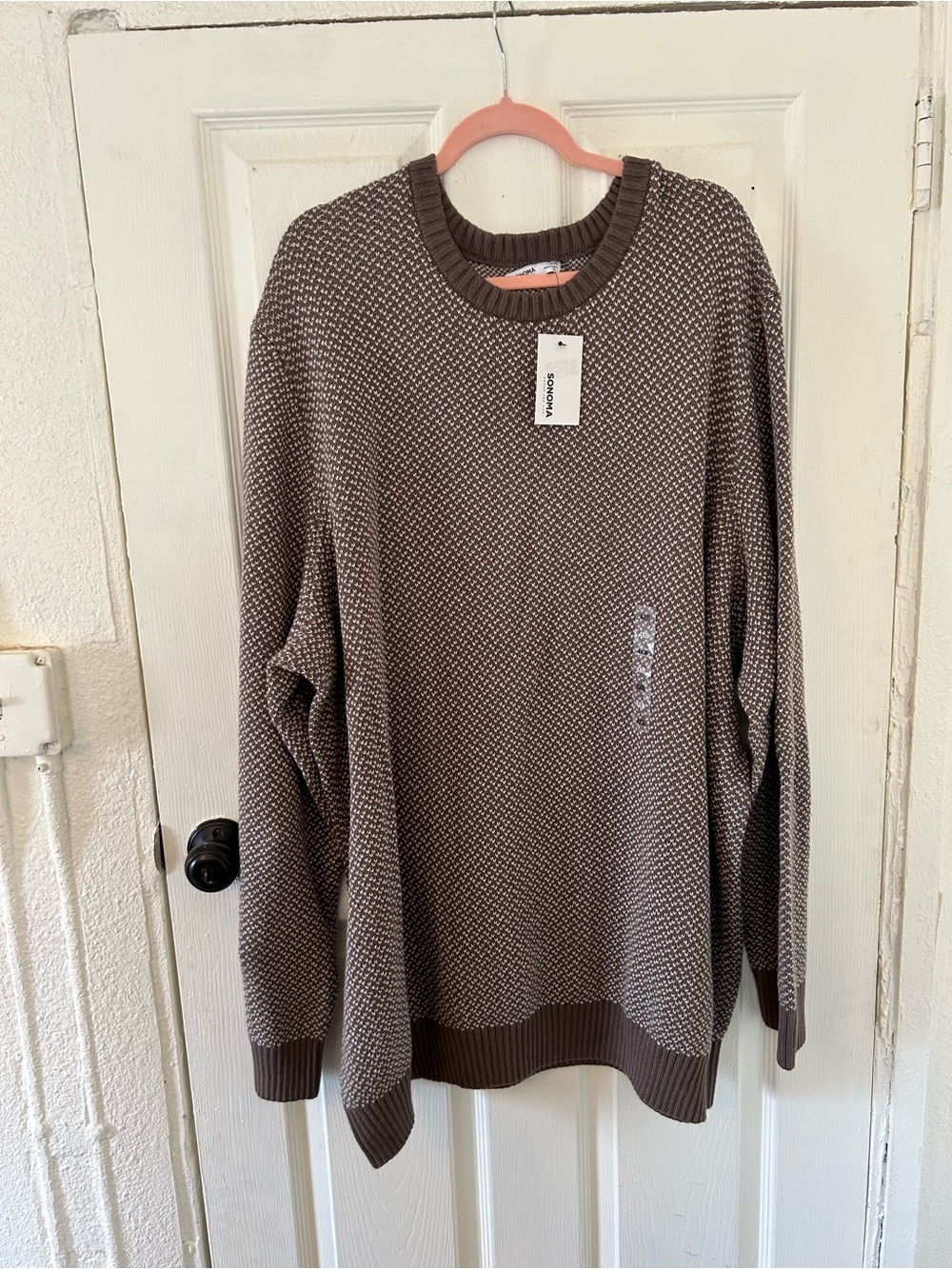 Big & Tall 4XB Sonoma Goods for Life Birdseye Crewneck Sweater, Men's brown